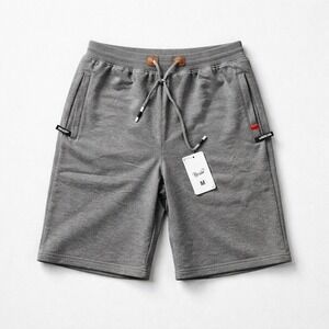 Reverb Kids Boys Gray Jersey Knit Athletic Shorts Drawstring Pockets Size M NWT